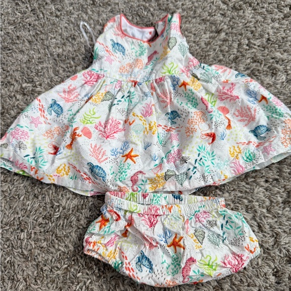 Cotton Kids Other - Underwater Adventure Baby Dress and Diaper Cover Set